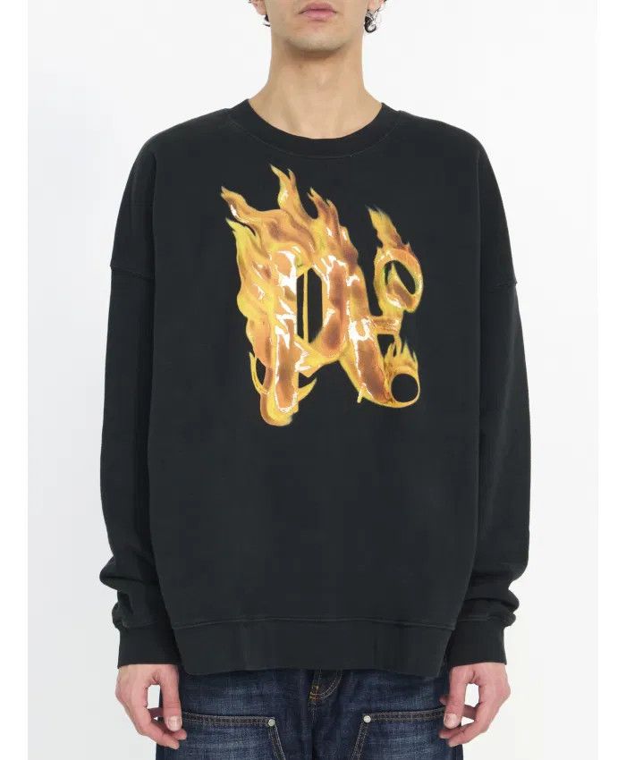 Palm Angels o1y0325 Logo Crewneck Sweatshirt in Black Size US S / EU 44-46 / 1 - 3 Thumbnail