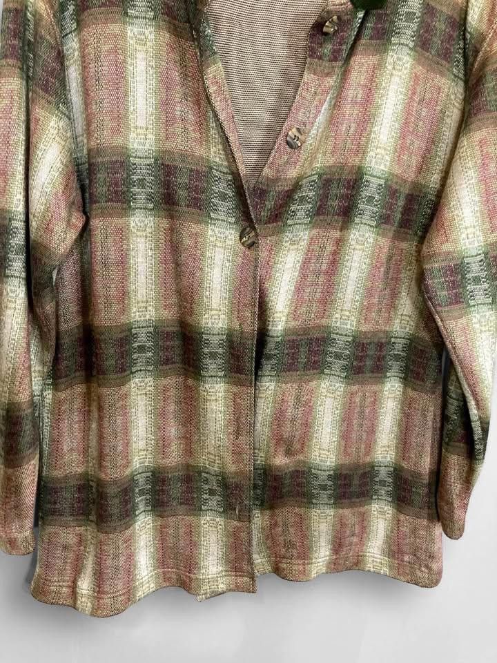 Express Chic Oversized Plaid Shirt with Green Collar Size M / US 6-8 / IT 42-44 - 4 Thumbnail