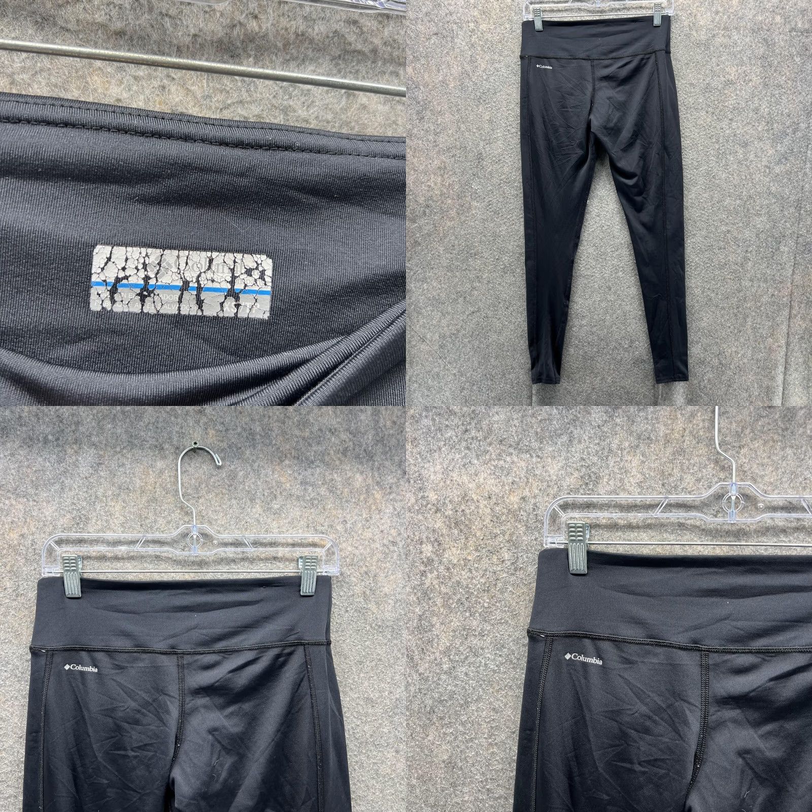 Vintage Columbia Leggings Women XS Black Polyester Knit Stretch Skinny Inseam 29 Athletic Pockets Sports Training Gym Size 26" / US 2 / IT 38 - 8 Thumbnail