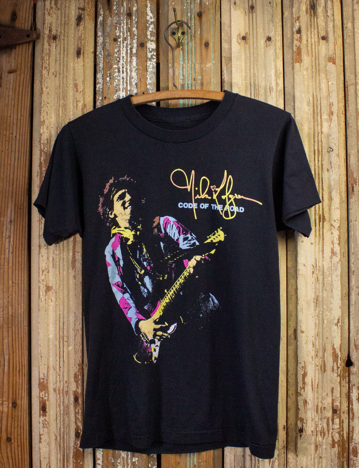 image of Band Tees x Vintage Nils Lofgreen Acoustic Evening Concert T Shirt 1986 in Black, Men's (Size Small