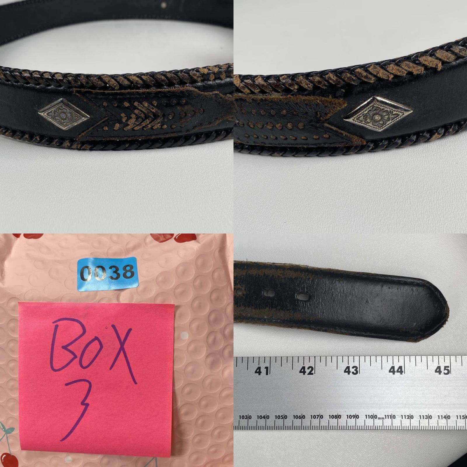 Vintage VINTAGE Belt Men's Tooled Western Belt Size 40 Brown/Black w/ Silver Buckle Nocona Belt Co Casual And Jean Belts Leather Adjustable Mens Size 40 - 8 Thumbnail