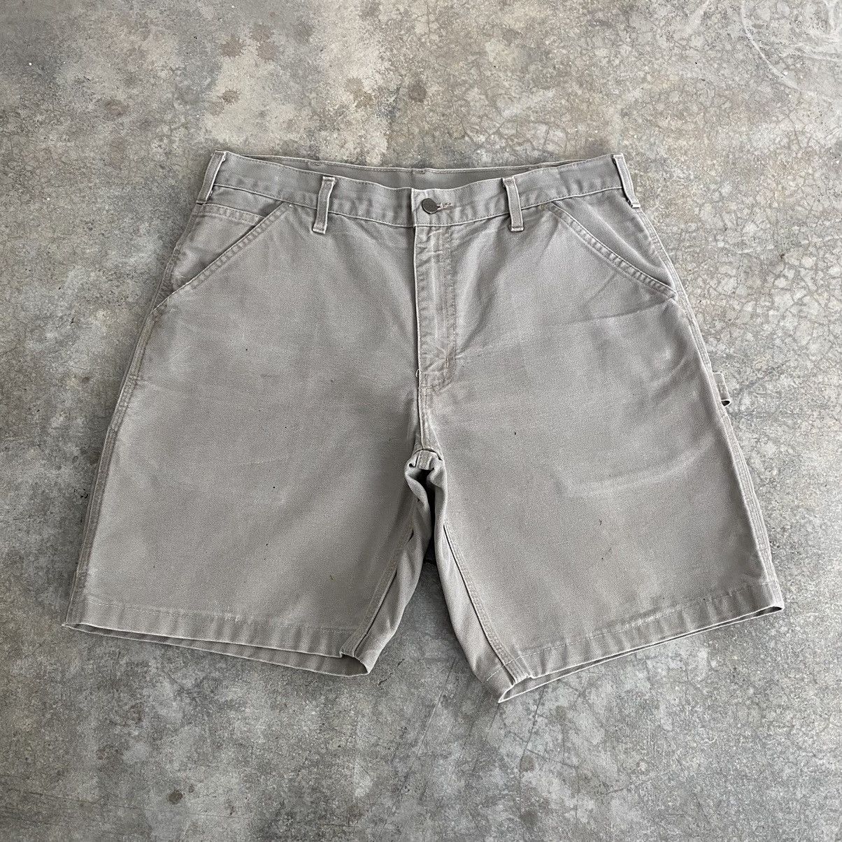 Carhartt VTG Carhartt Desert Grey Dirty Baggy Carpenter Shorts Jorts Size US 34 / EU 50 - 2 Thumbnail