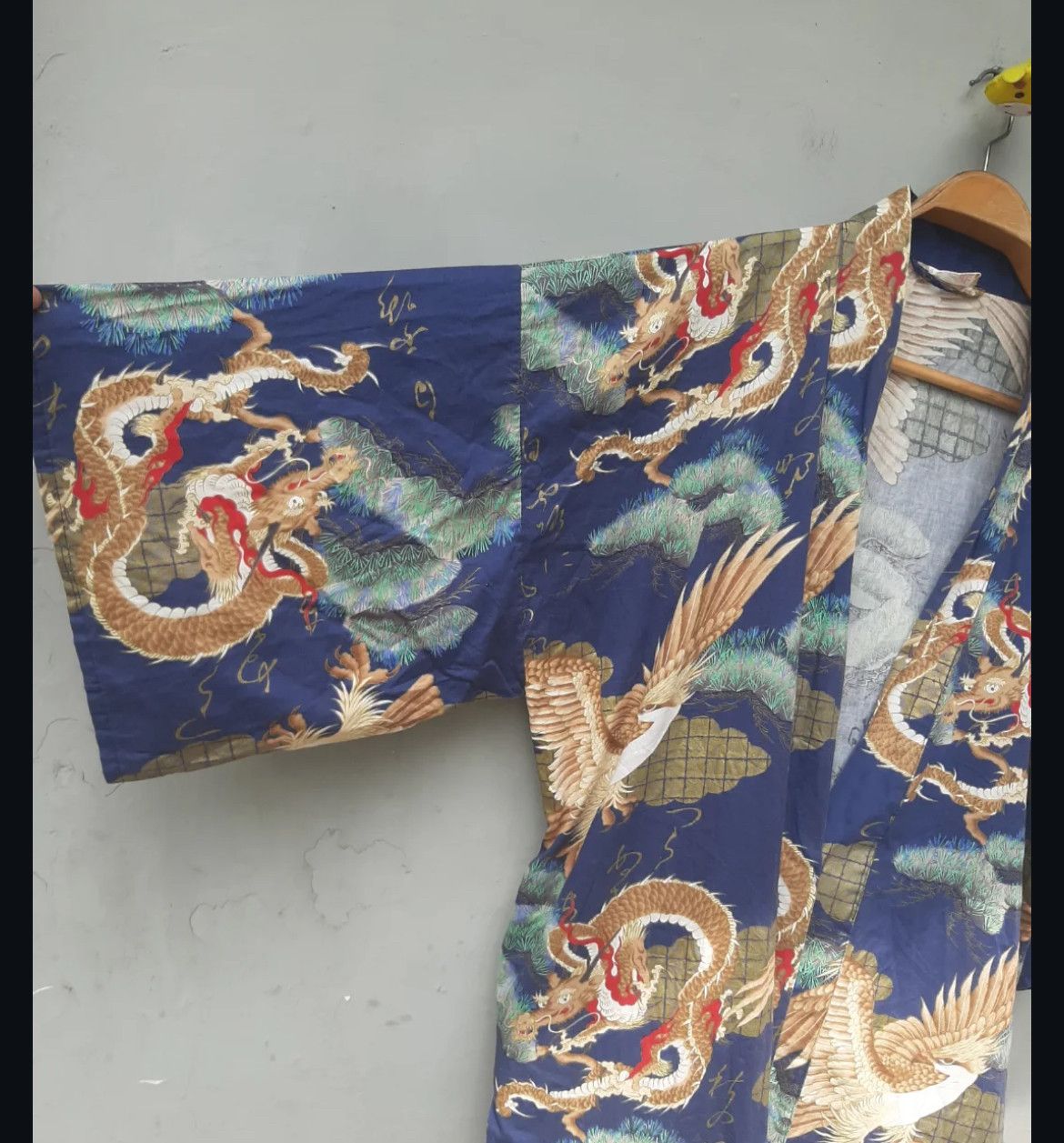 Japanese Brand 2000s Sakurai Shoji Kimono Dragon Eagle Sateen Robe Cotton Size US XL / EU 56 / 4 - 4 Thumbnail