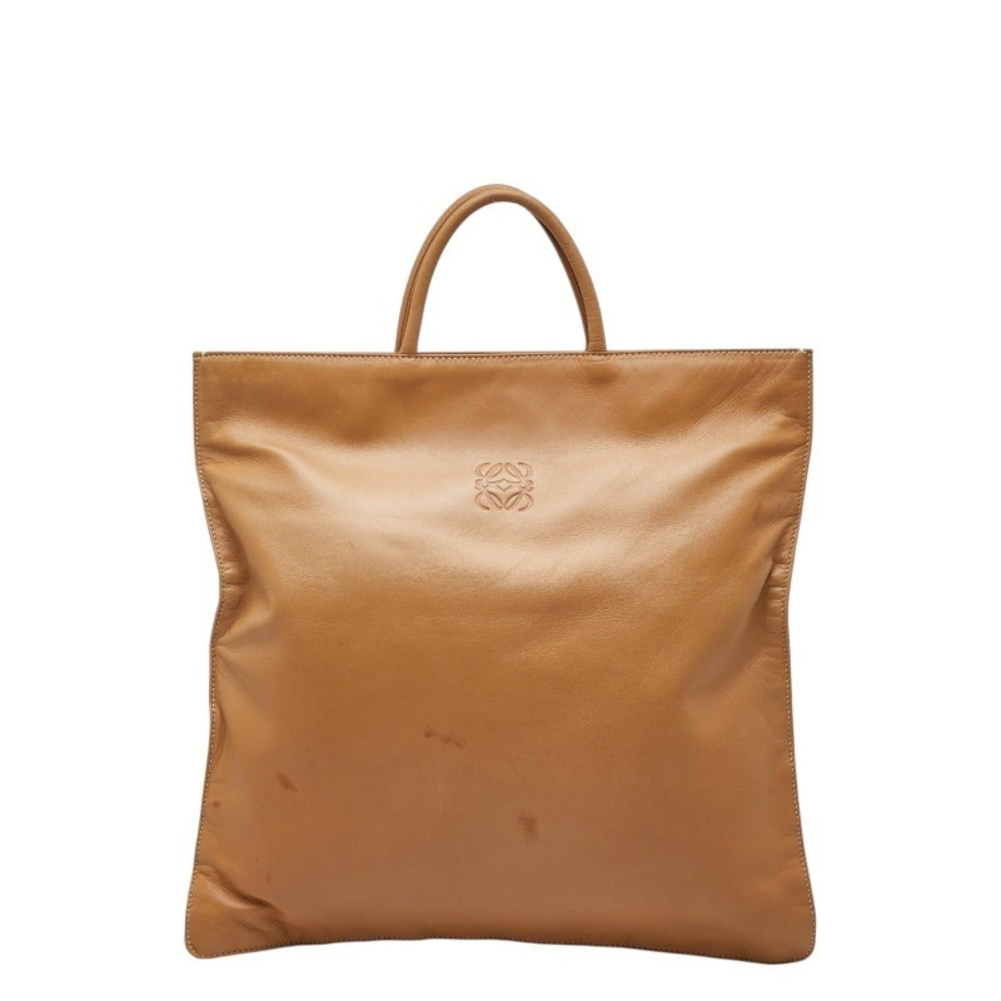 Loewe LOEWE Anagram Tote Bag, Beige Leather, Women's Size ONE SIZE - 1 Thumbnail