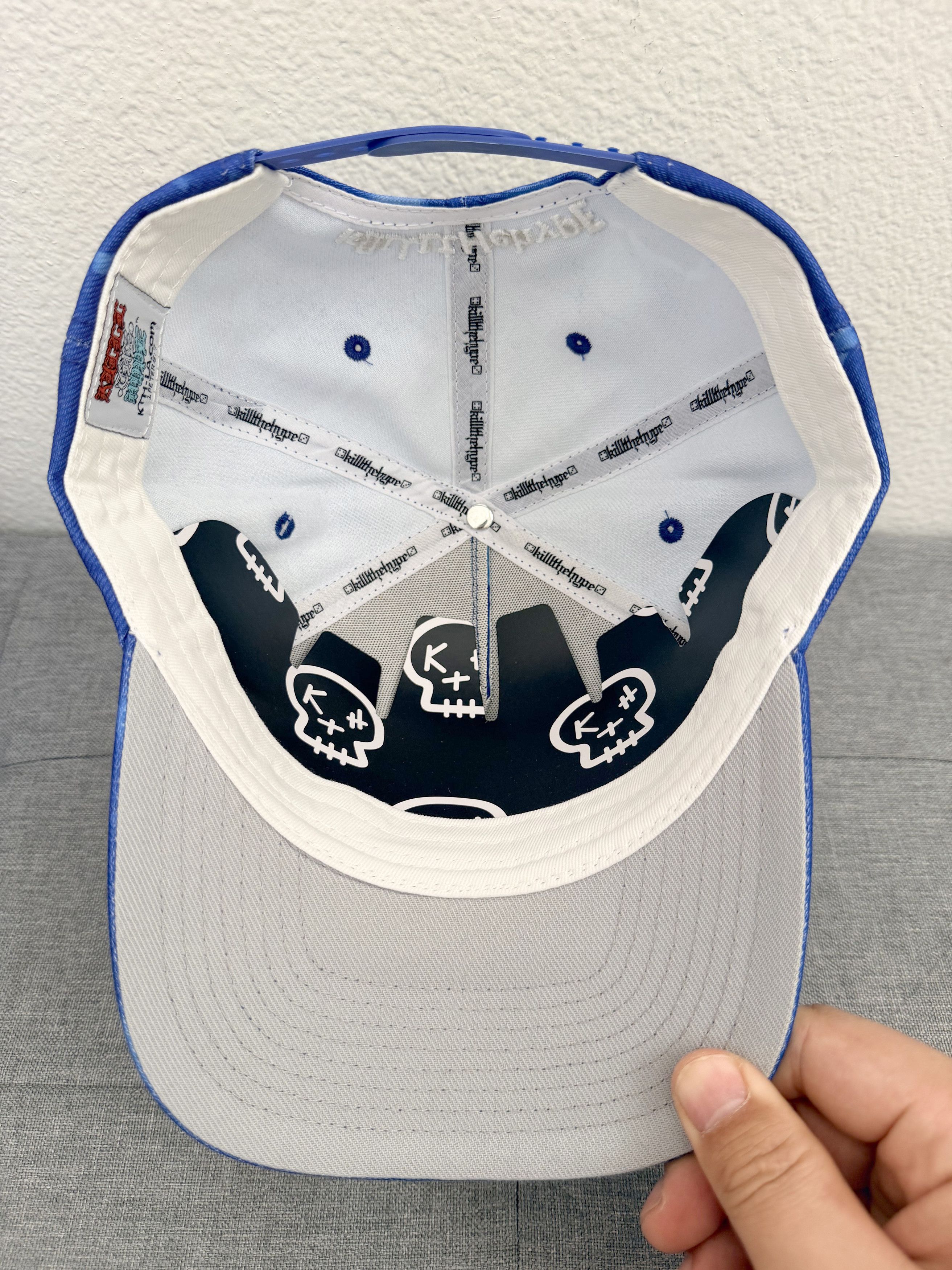 Other KTH Kill The Hype SnapBack Hat Blue Skull Print Size ONE SIZE - 6 Thumbnail