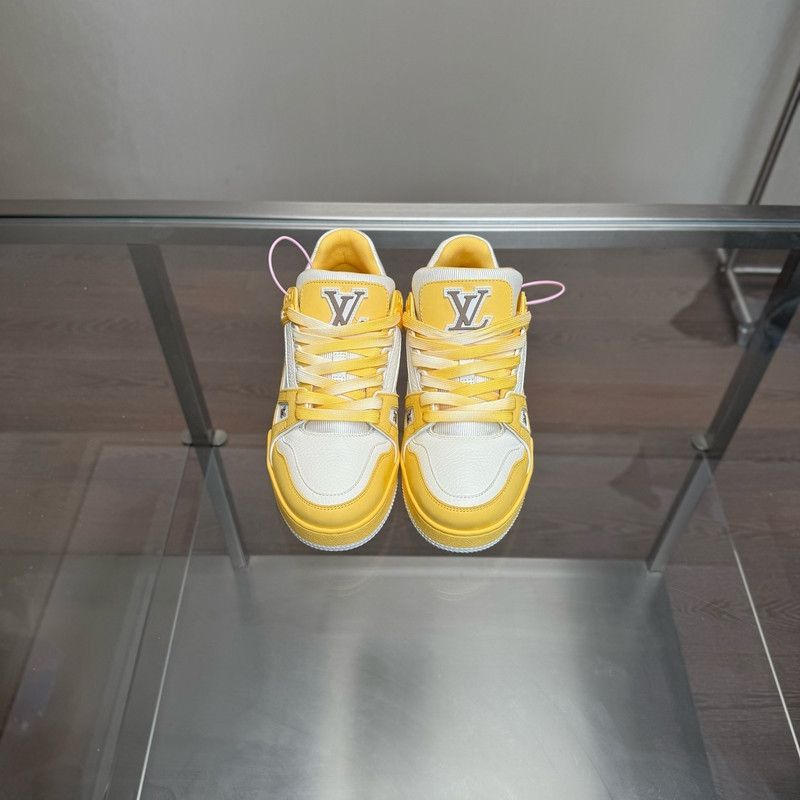 Louis Vuitton Louis Vuitton Yellow White Low-Top Sneakers - Size US 9 / EU 42 - 2 Thumbnail