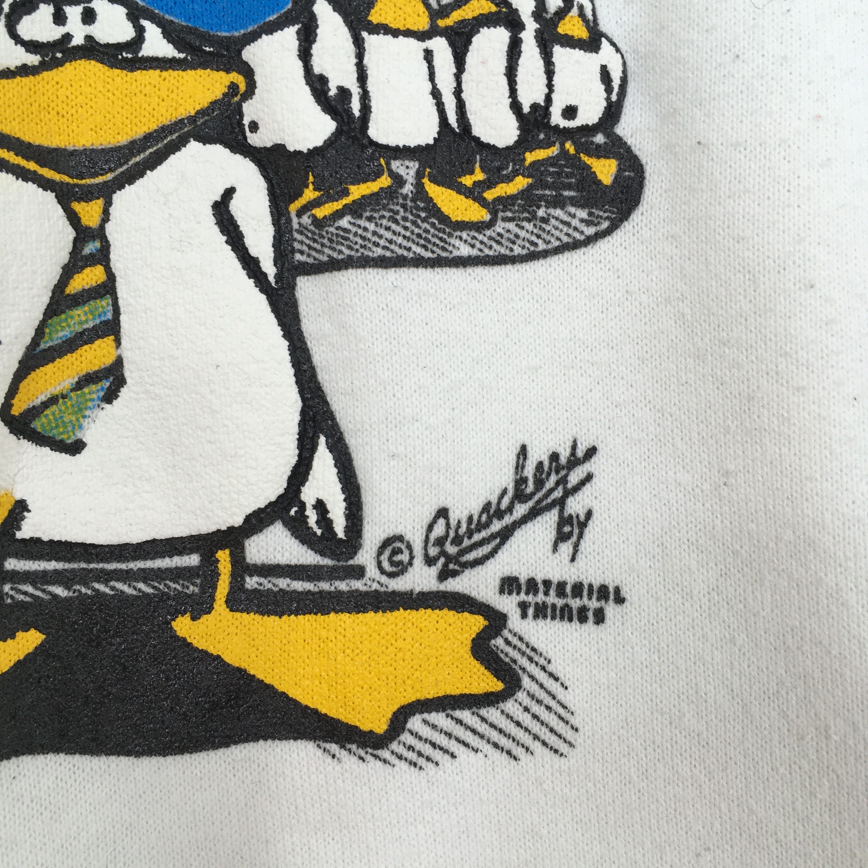Other Vintage 90s Ducks Quackers White Sweatshirt XLarge Size US XL / EU 56 / 4 - 3 Thumbnail
