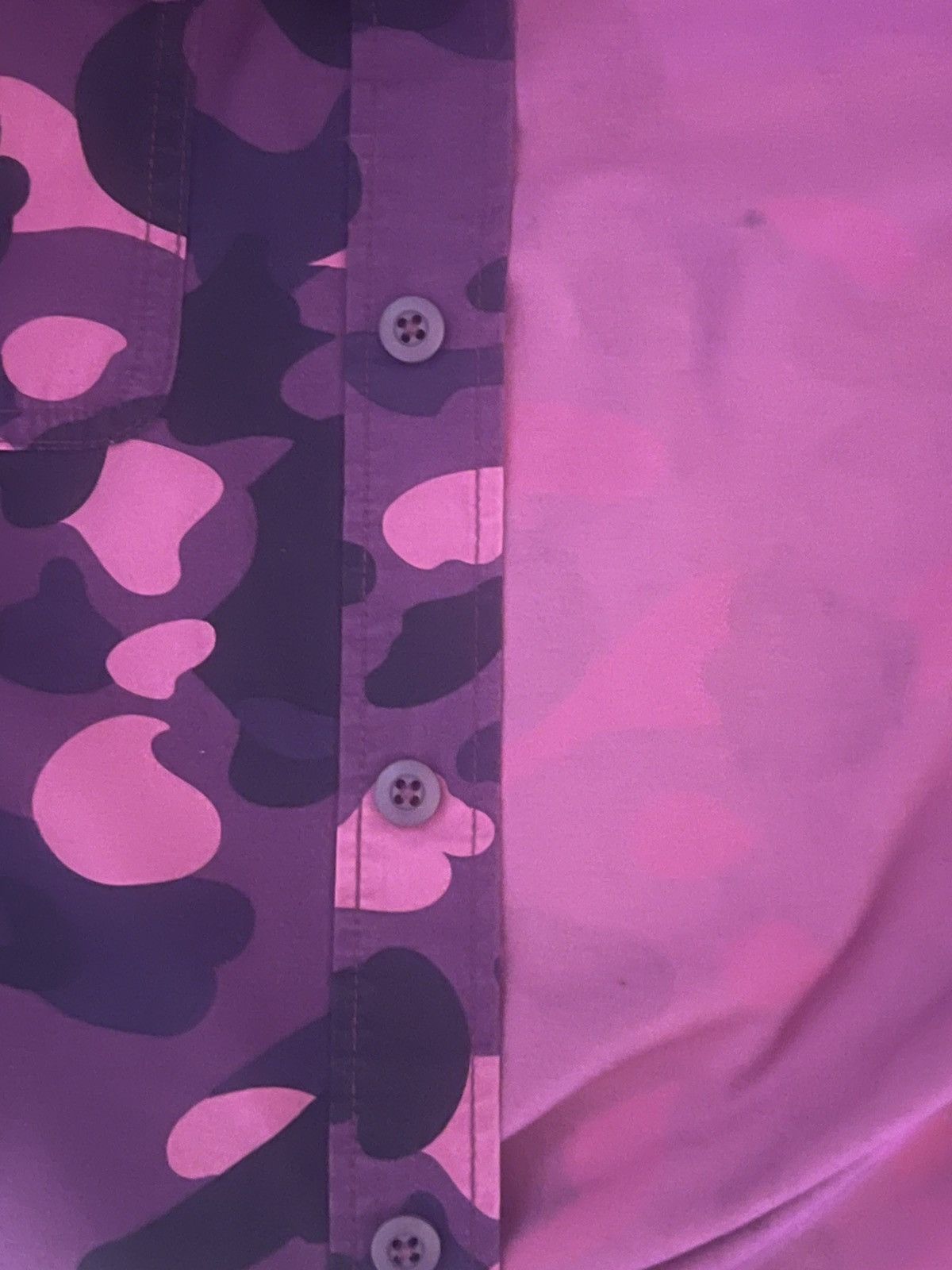 Bape Rare BAPE A Bathing Ape Purple Camo Shark Button Shirt Size US XL / EU 56 / 4 - 25 Thumbnail