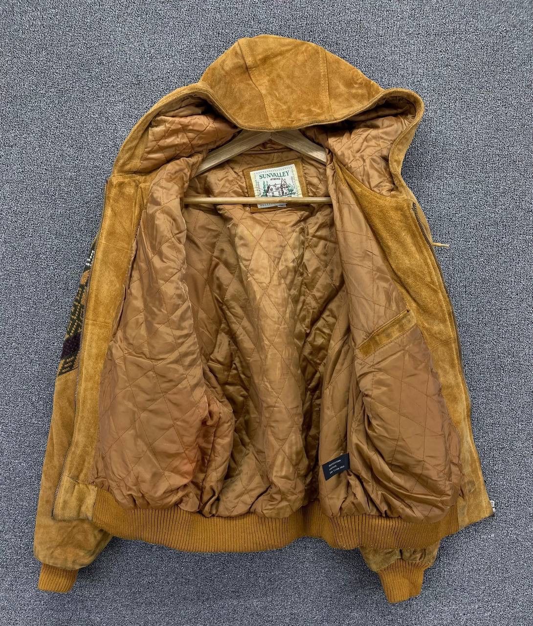 Japanese Brand Vintage Sun Valley Hooded Rare Leather Jacket Size M / US 6-8 / IT 42-44 - 6 Thumbnail