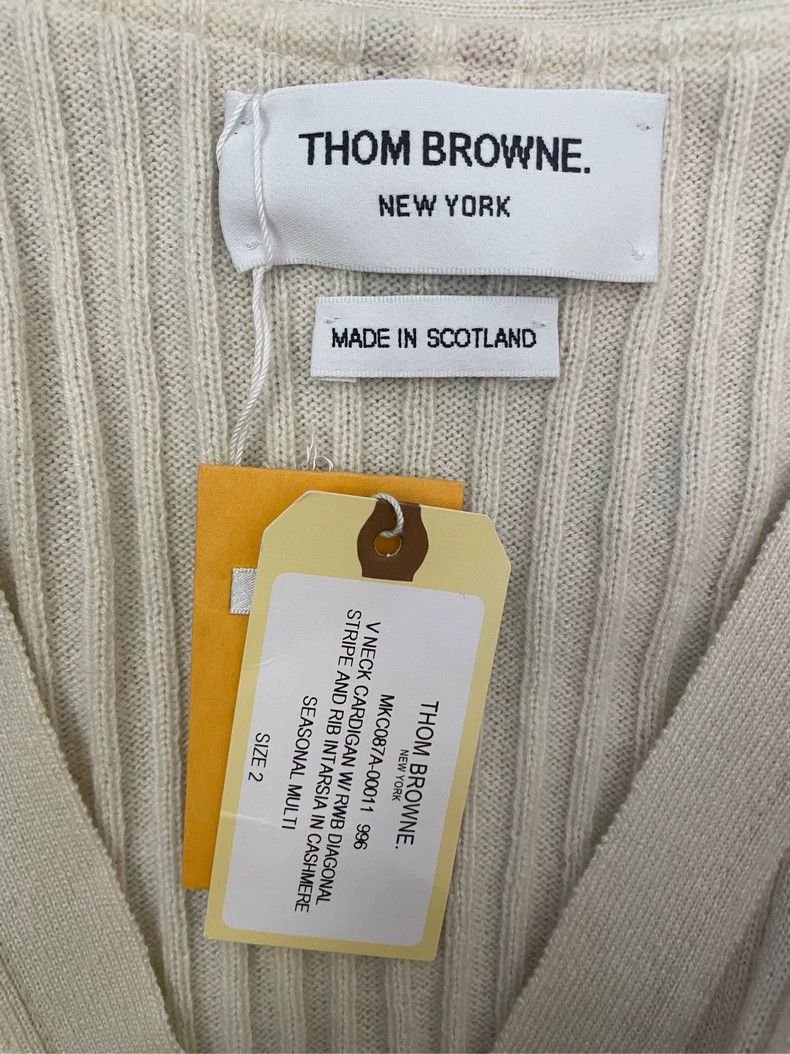 Thom Browne Thom browne Size 2 Colorful striped cashmere cardigan jack Size M / US 6-8 / IT 42-44 - 5 Thumbnail