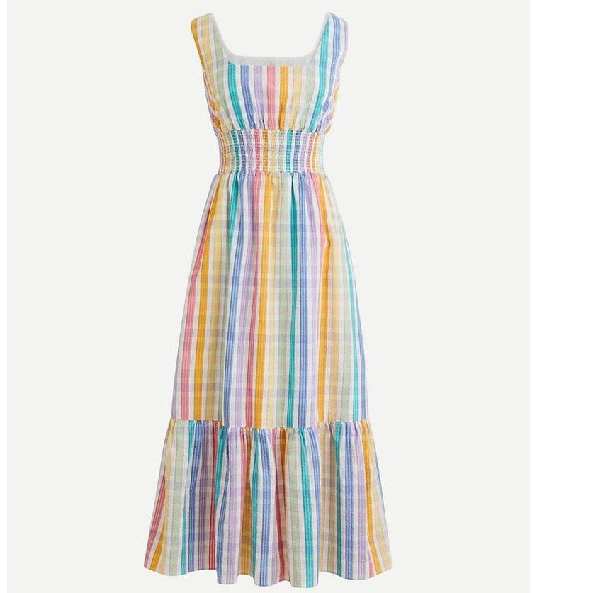 J.Crew J. CREW Square-neck dress in rainbow gingham Style AX236 Size XS / US 0-2 / IT 36-38 - 2 Thumbnail