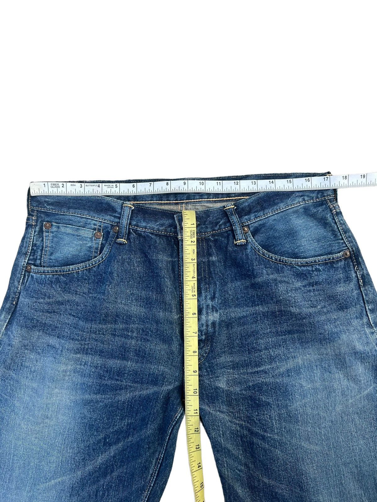 Heller's Cafe Dubbleworks X Warehouse Fade Denim Selvedge Jeans Size US 34 / EU 50 - 3 Thumbnail