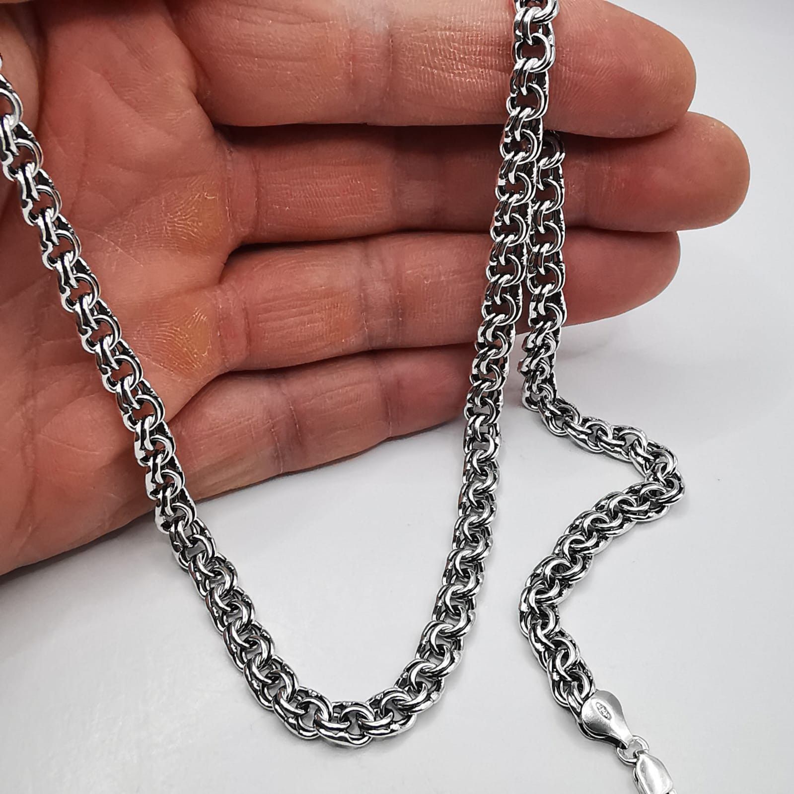 Sterling Silver Vintage Chain,925 Sterling Silver,Signed , Handmade 33,50g Size ONE SIZE - 3 Thumbnail