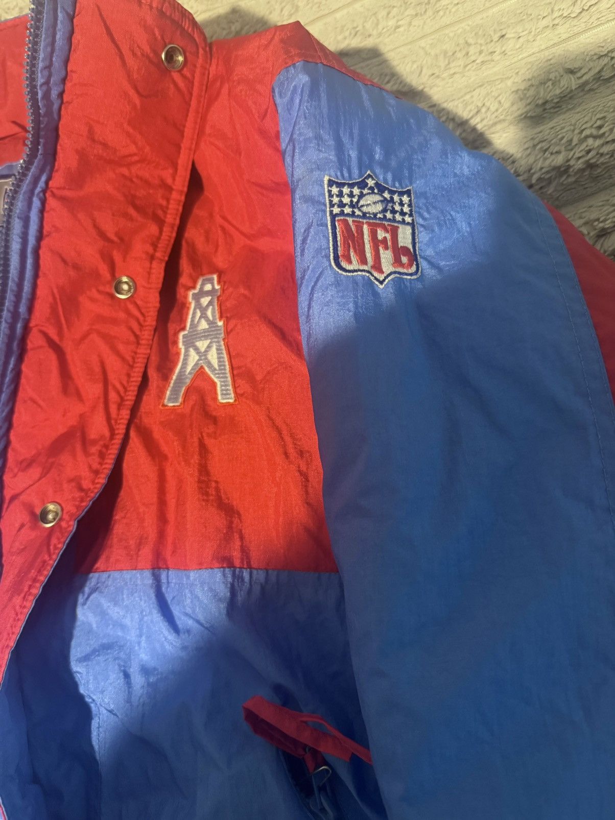 NFL houston oilers 90s vintage rare texas puffer jacket coat 80s Size US L / EU 52-54 / 3 - 14 Thumbnail