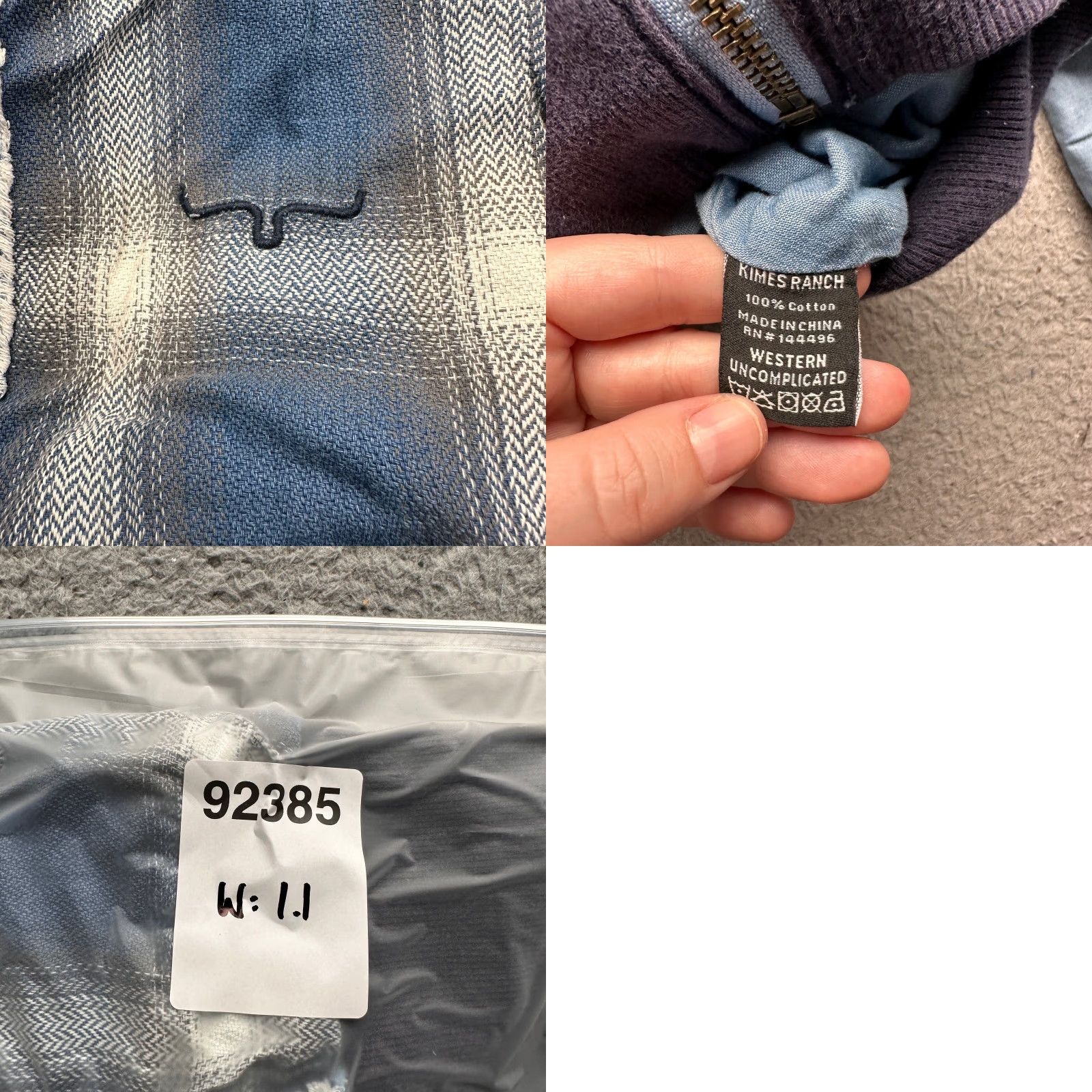 Vintage Kimes Ranch Belinda Patchwork Denim Bomber Jacket Womens Small Full Zip Western Blue Jacket Women S Plaid Casual Workwear Size S / US 4 / IT 40 - 8 Thumbnail