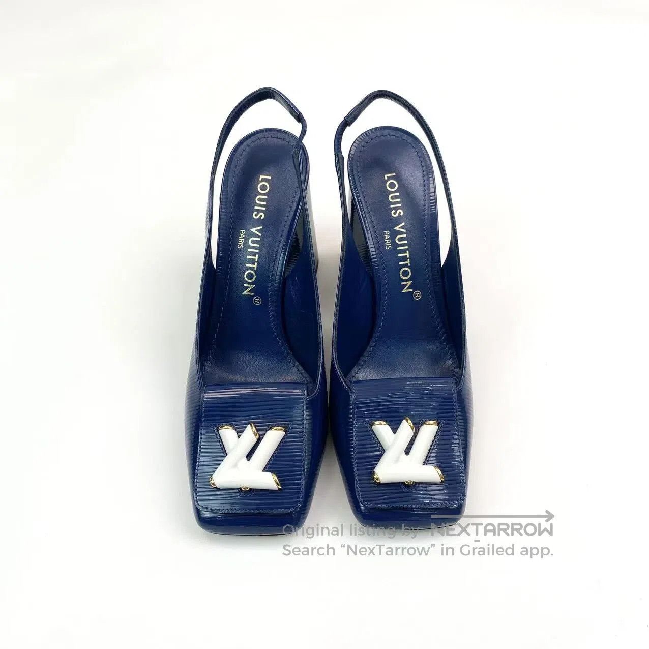 Louis Vuitton Louis Vuitton Square-toe logo high-heeled sandals| Size US 6 / IT 36 - 1 Thumbnail