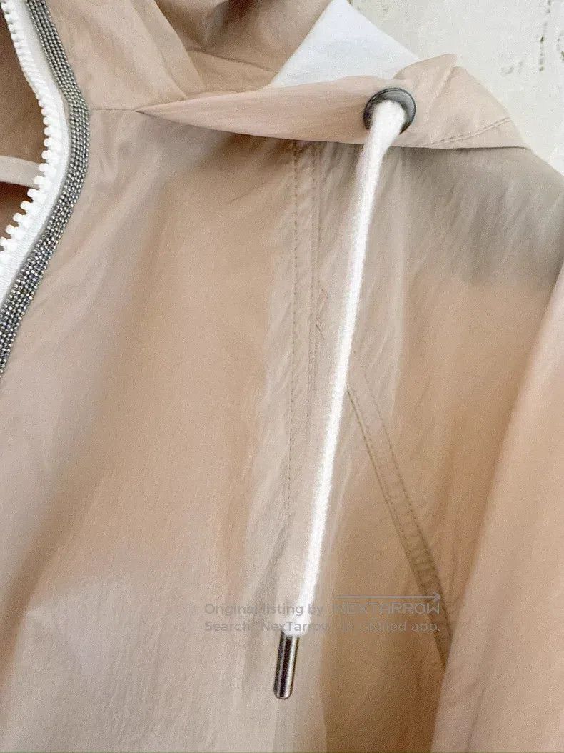 Brunello Cucinelli Brunello Cucinelli Beige bat-wing sleeve windproof jacket Size XS / US 0-2 / IT 36-38 - 6 Thumbnail