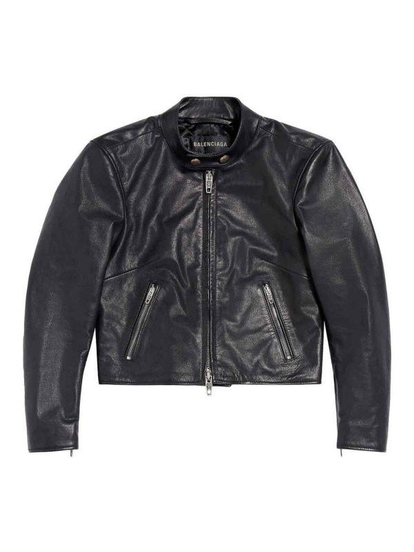 Balenciaga o1mt1gz0226 Racer Jacket In Black Size M / US 6-8 / IT 42-44 - 1 Thumbnail