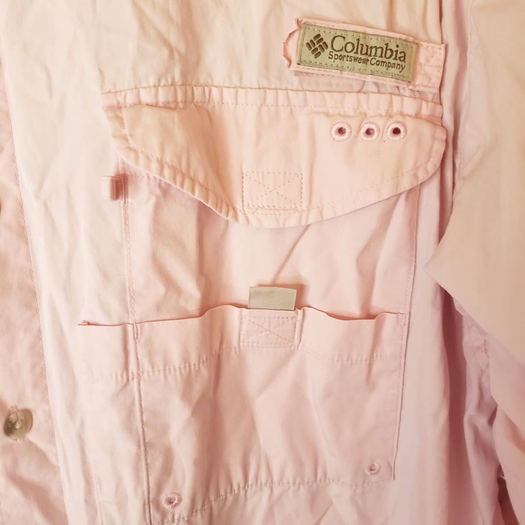 Pinko Columbia PFG Mens L Pink 100% Tactel Nylon Fishing Vented Long Sleeve Shirt Size US L / EU 52-54 / 3 - 4 Thumbnail