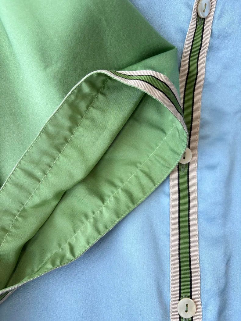 Gucci Gucci Silk blue and green color block short-sleeved shirt Size US S / EU 44-46 / 1 - 4 Thumbnail