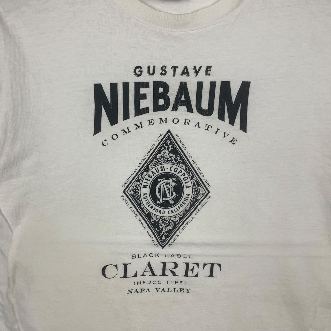 Vintage Vintage 90’ GUSTAVE NIEBAUM Black Label Claret Promo Tee Size US M / EU 48-50 / 2 - 5 Thumbnail
