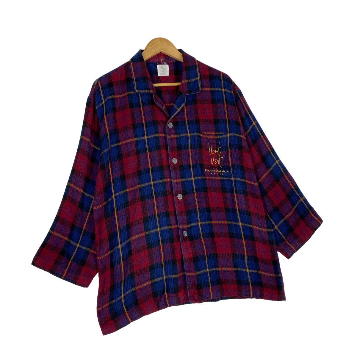 Japanese Brand Pierre Balmain Vent Tartan Pyjmas Sleepwear Shirt Size US L / EU 52-54 / 3 - 3 Thumbnail