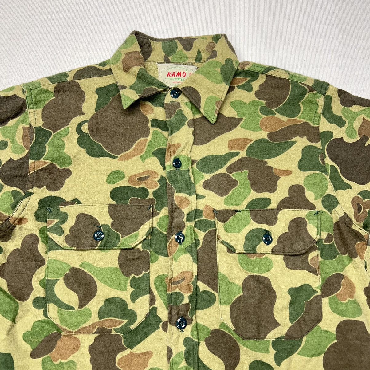 Vintage VTG Kamo Button Shirt Duck Camo Green Hunting Vietnam Era Size US S / EU 44-46 / 1 - 3 Thumbnail