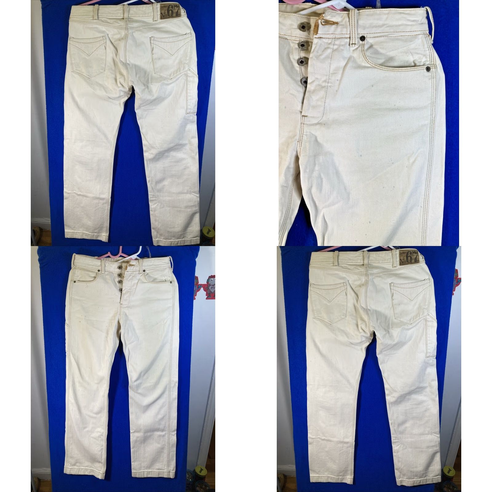 Polo Ralph Lauren Polo Ralph Lauren Jeans Mens 32 x 32 Beige Straight Paint Splatter Button Fly No 67 Kelly Jean Co Size US XS / EU 42 / 0 - 10 Thumbnail