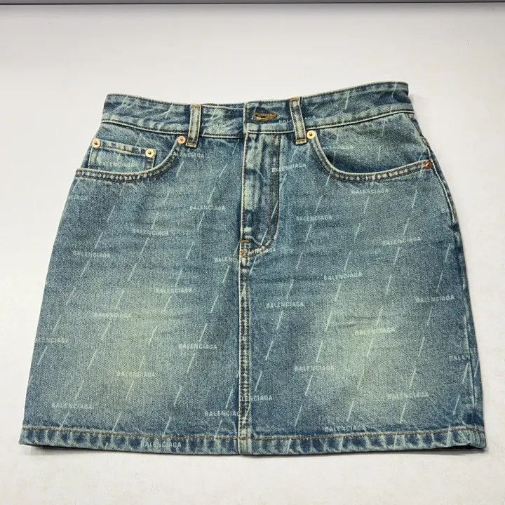 Balenciaga Balenciaga Blue Denim Skirt for Women 0079-2507 Size 35" - 8 Thumbnail