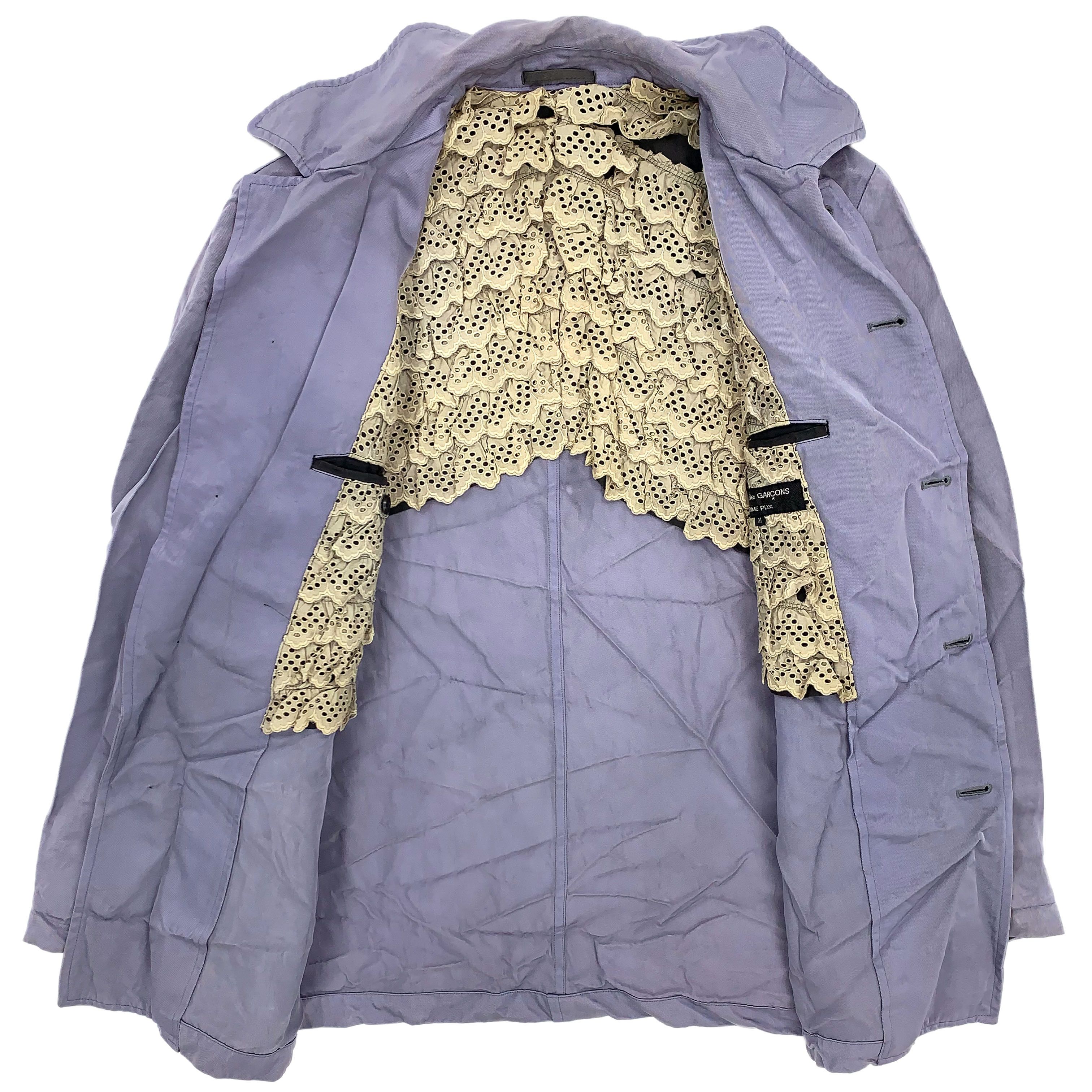 Comme des Garcons × Comme des Garcons Homme Plus SS99 Reversible Lace Ruffled Lining Nylon Jacket Size US M / EU 48-50 / 2 - 6 Thumbnail