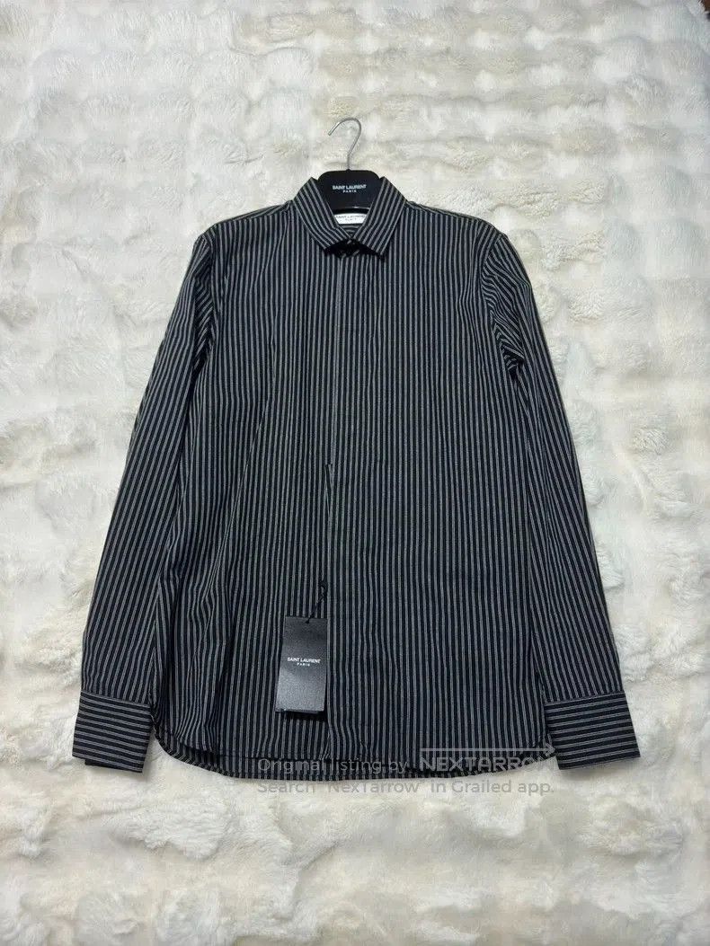 Saint Laurent Paris Saint Laurent Striped Shirt with Hidden Buttons. Size US M / EU 48-50 / 2 - 2 Thumbnail
