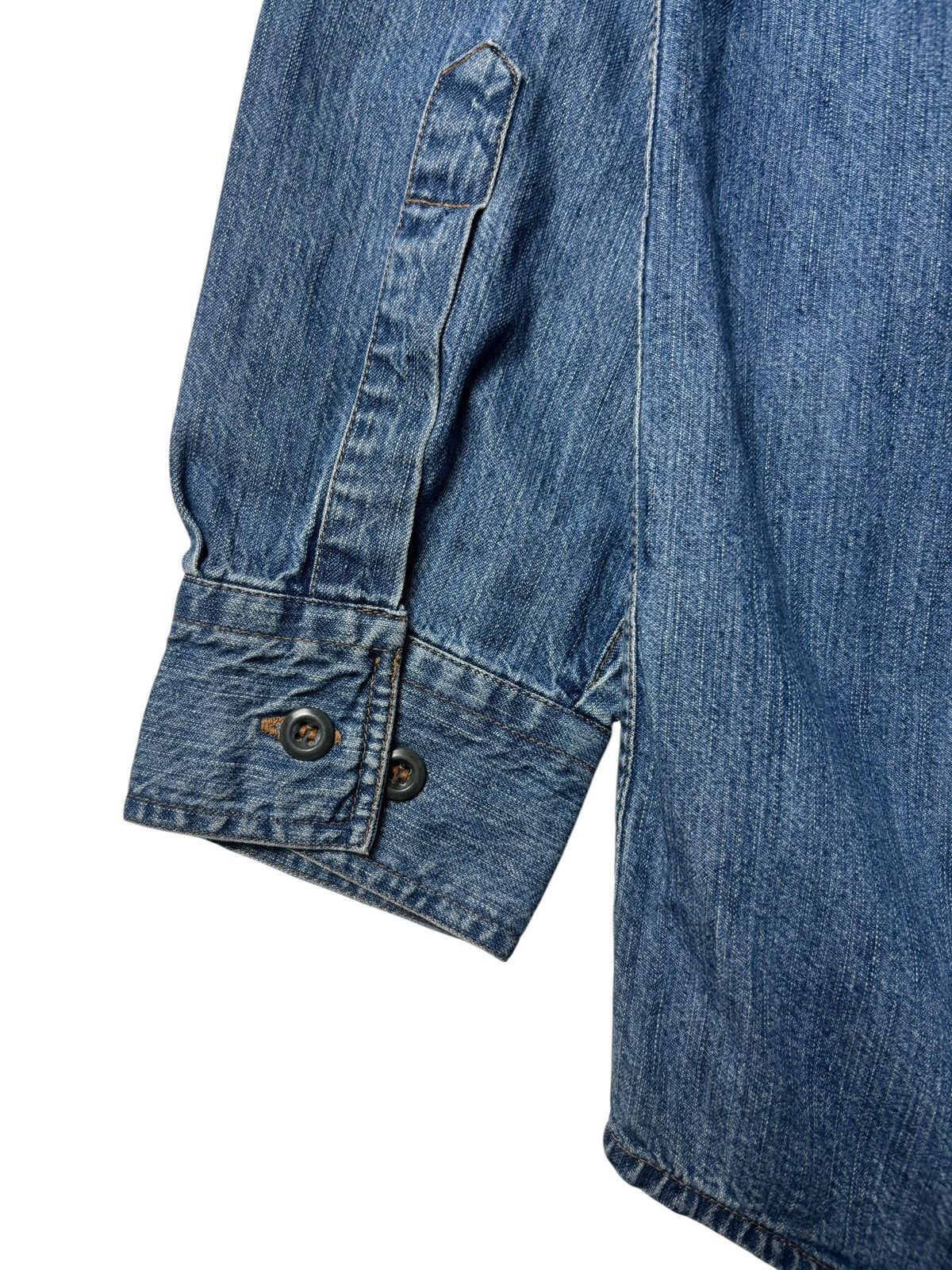 Armani 1990s Armani Jeans Collarless Denim Shirt Size US XL / EU 56 / 4 - 10 Thumbnail