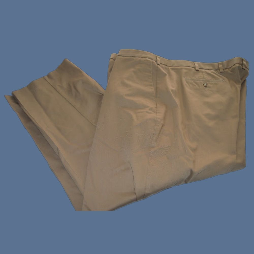 Roundtree & Yorke Mens ROUNDTREE & YORKE Travel Smart Classic Fit Flat Front Brown Pants 56x32 NWT Size US 40 / EU 56 - 1 Thumbnail