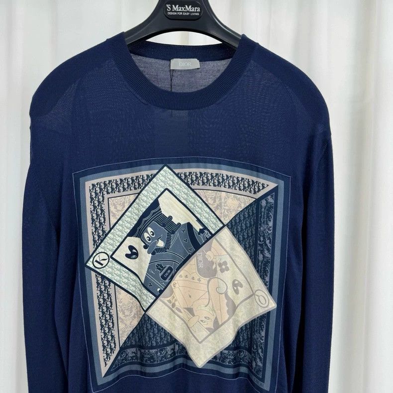 Dior Dior Co-branded old flower embroidered wool sweater Size US M / EU 48-50 / 2 - 3 Thumbnail