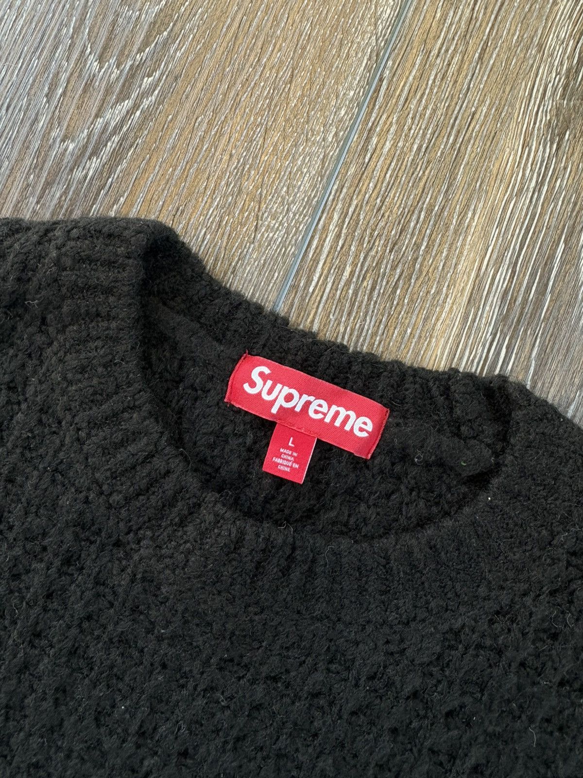 Supreme Supreme Small Box Waffle Sweater FW25 Black Size US L / EU 52-54 / 3 - 4 Thumbnail