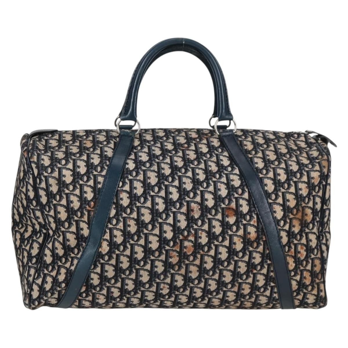 Dior DIOR Trotter Canvas Boston Bag Navy Silver Size ONE SIZE - 4 Thumbnail