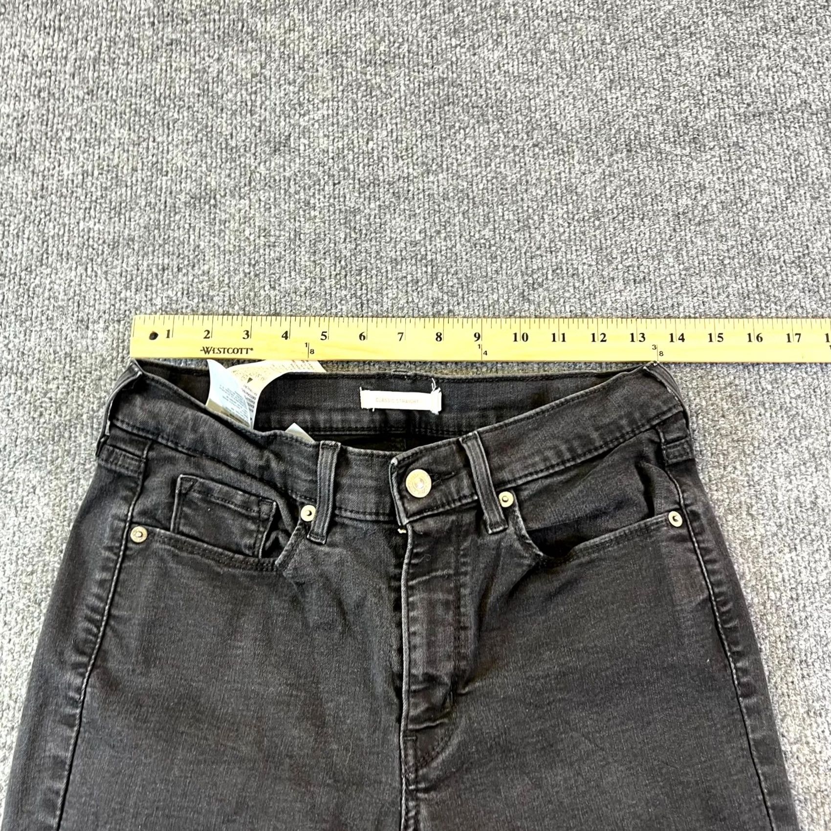 Levi's Levi's Jeans Women 8M Black Denim Stretch Dark Wash Classic Straight Fit Zip Fly Jeans Womens 8M Black Denim Stretch Dark Wash Straight Fit Size 30" / US 8 / IT 44 - 3 Thumbnail