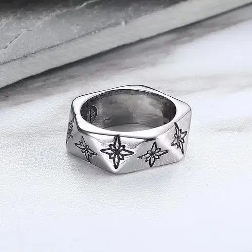 VIBE Stainless Steel Star Polygon Ring Size ONE SIZE - 4 Thumbnail