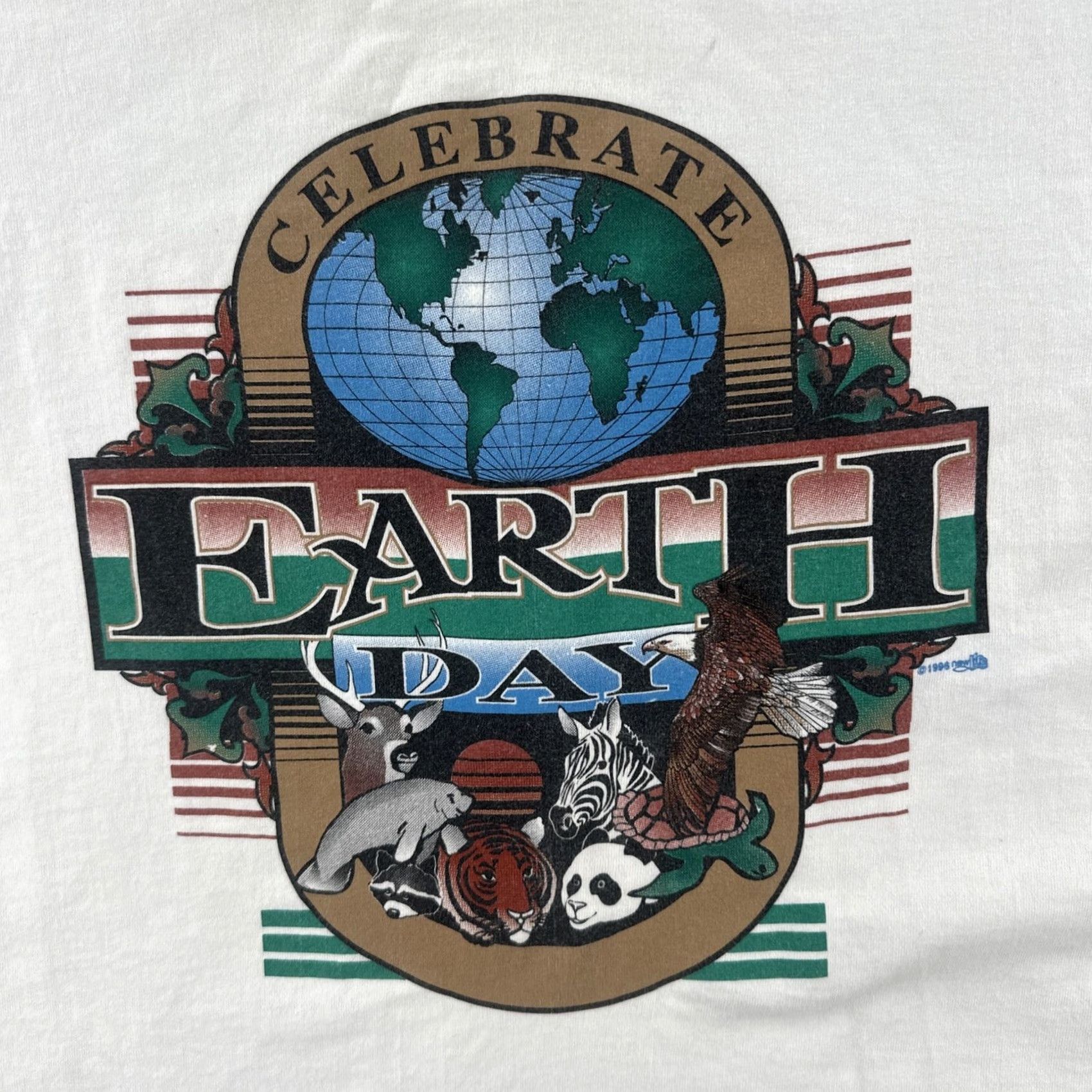Hanes VINTAGE Hanes Comfort-T T Shirt White XL Mens 90s Earth Day 1996 Central Ohio Size US XL / EU 56 / 4 - 6 Thumbnail