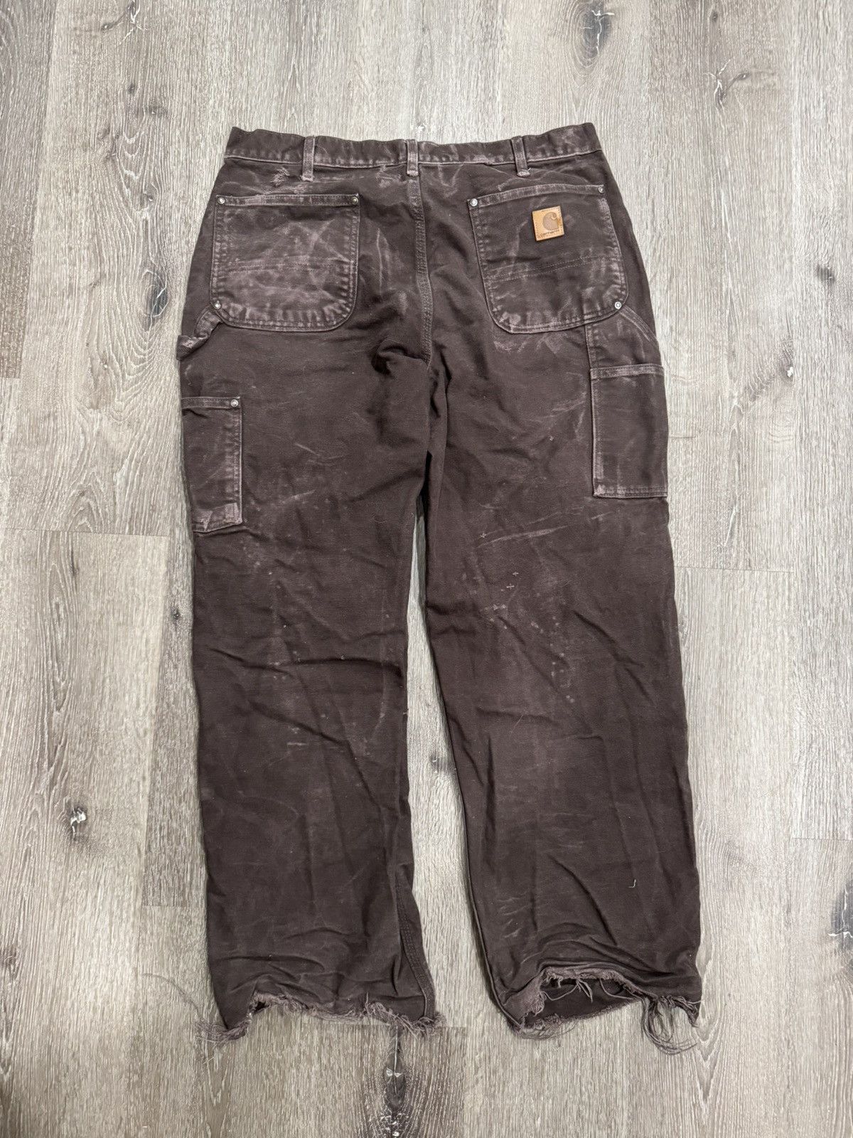 Carhartt Y2K Carhartt Brown Distressed Double Knee Pants Size 36x32 Size US 36 / EU 52 - 2 Thumbnail