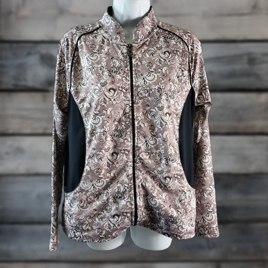Vintage Soma Intimates Womens Jacket Sz Medium Black Mauve Full Zip Track Jacket Size M / US 6-8 / IT 42-44 - 1 Thumbnail