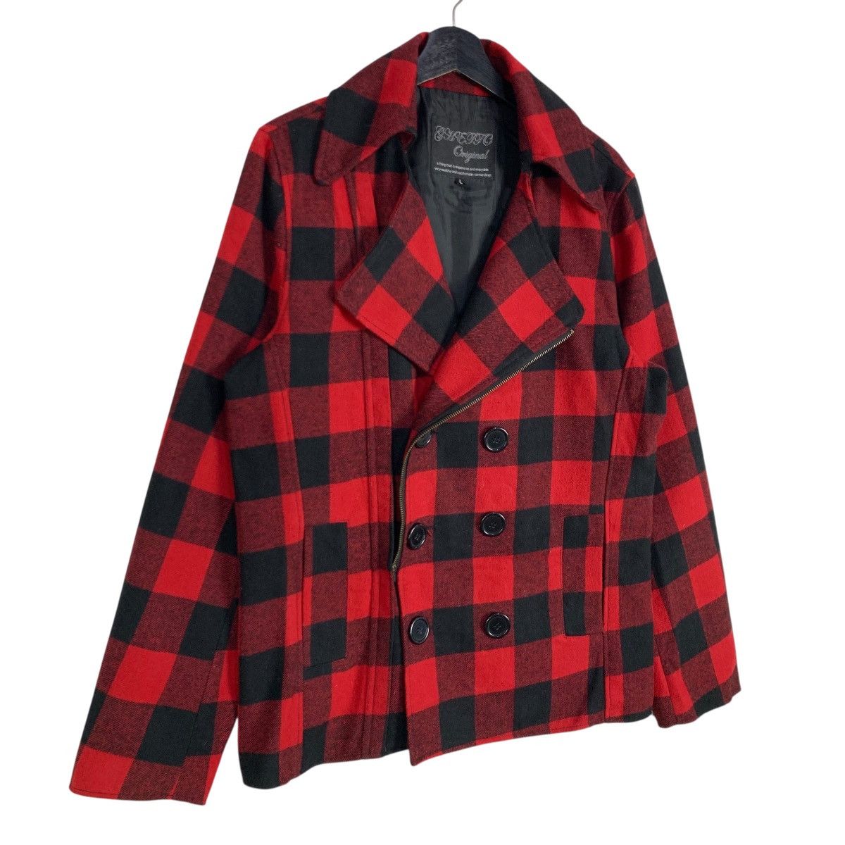 If Six Was Nine Vintage Flannel Jacket Double Collar Women Tartan Jacket Size S / US 4 / IT 40 - 3 Thumbnail