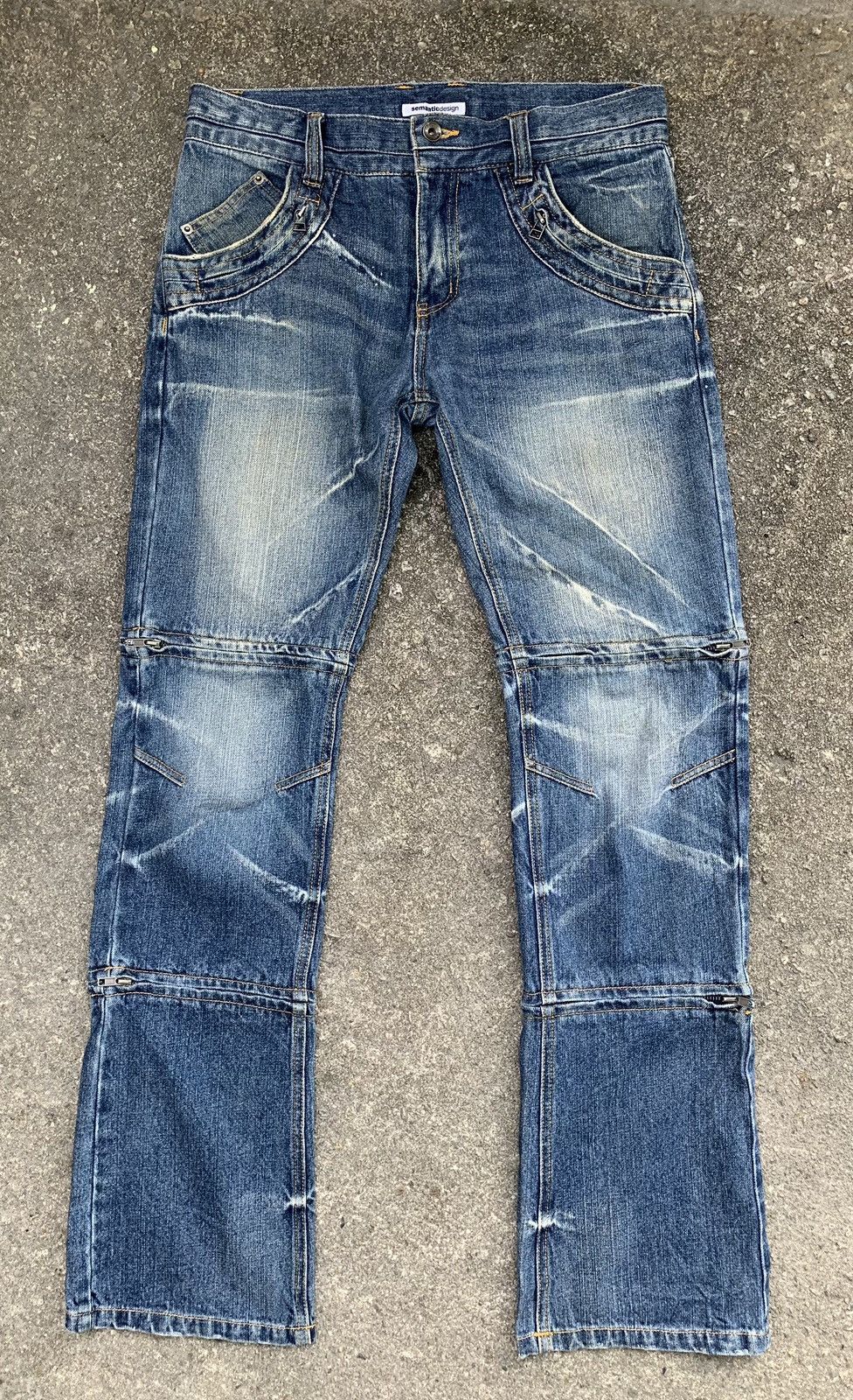 Japanese Brand Rare…Sementic Design 3 Way Lenght Zipper Punk Flared Pants Size US 33 - 4 Thumbnail