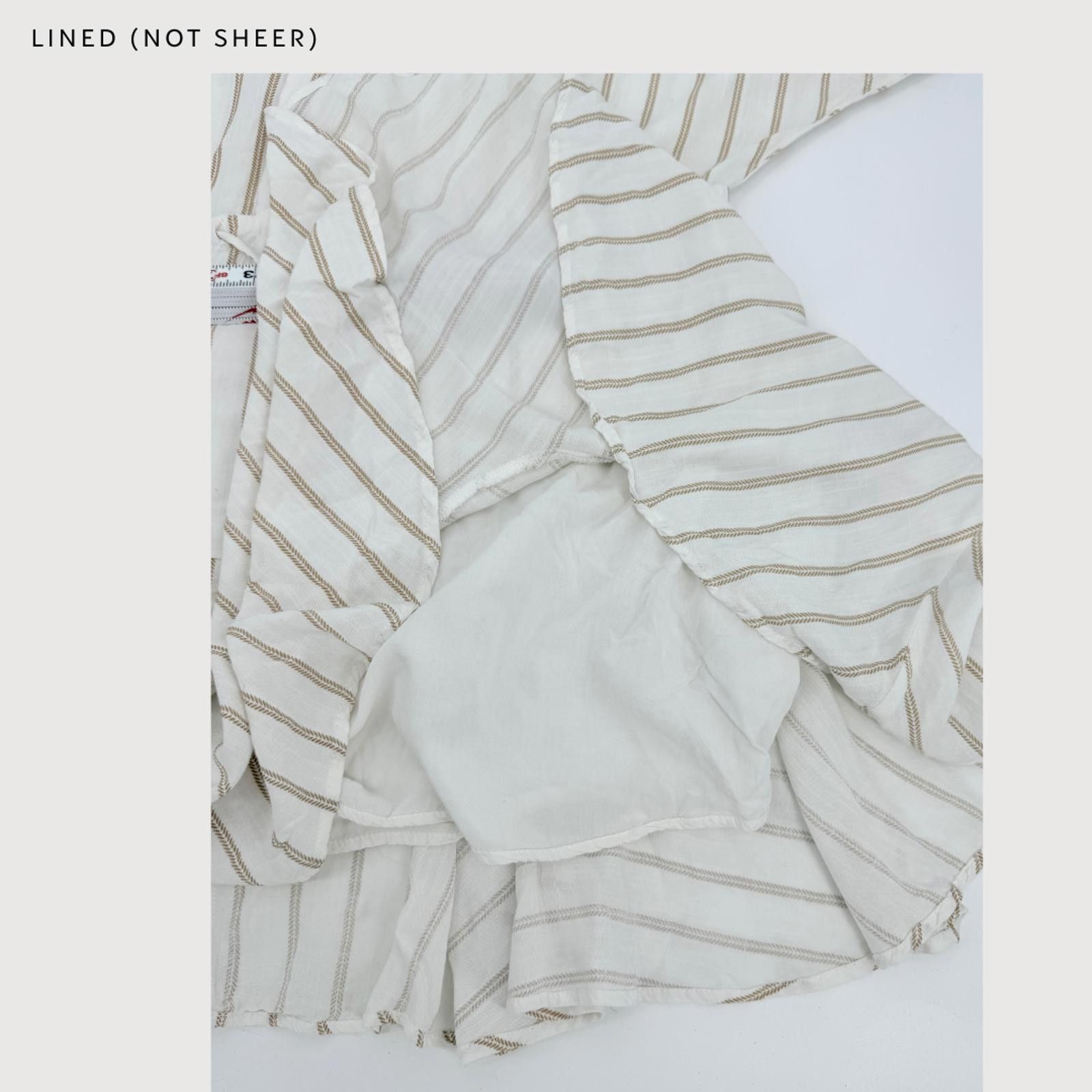 Kai Aakmann AAKAA Dress Boho Handkerchief Hem Ivory Stripe M Size M / US 6-8 / IT 42-44 - 9 Thumbnail