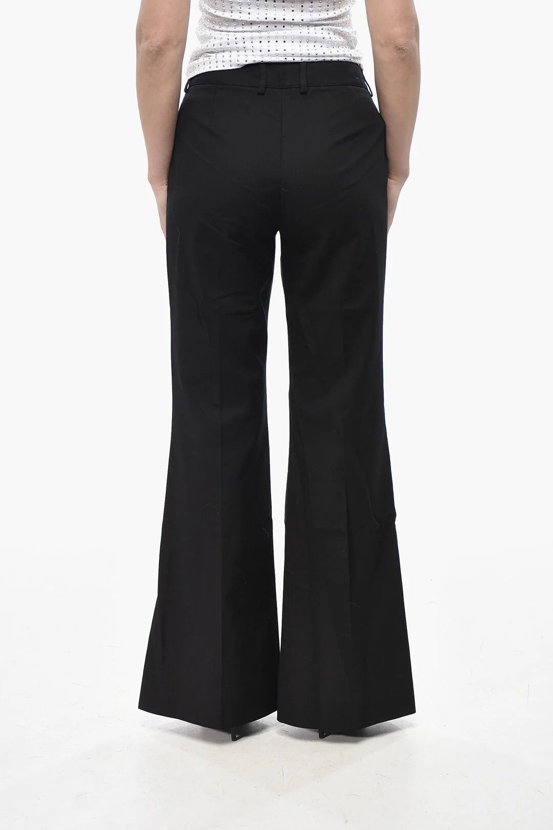 Dolce & Gabbana og1mm0426 Flared-Fit Cotton-Blend Pant in Black Size 30" / US 8 / IT 44 - 4 Thumbnail