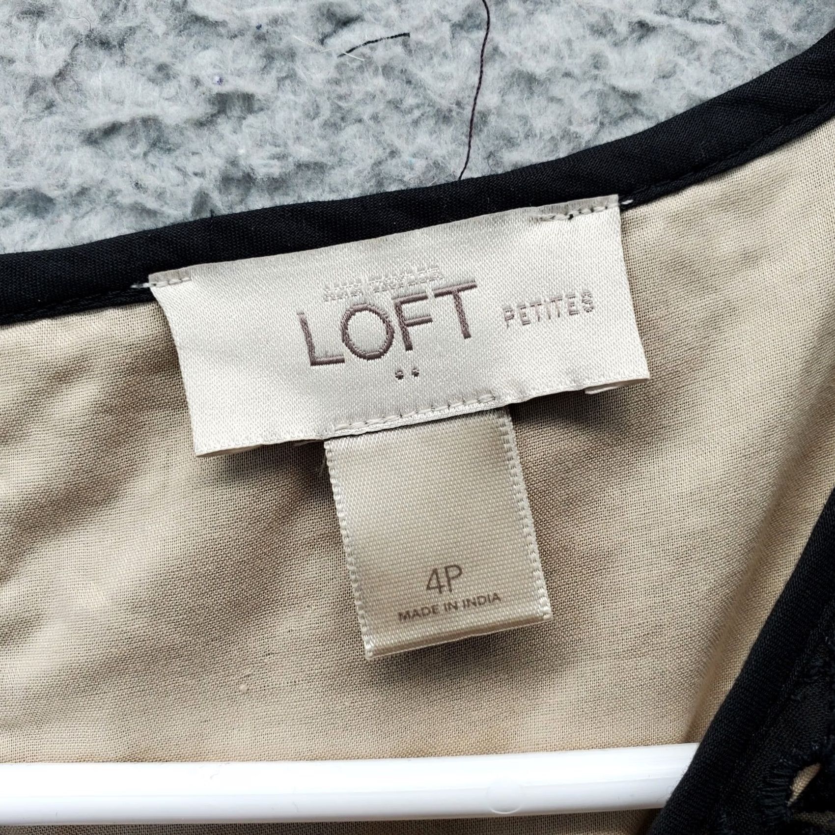 Loft LOFT Womens 4P Black Sleeveless A-Line Dress Zip Round Neck Lined Eyelet Midi Casual Party/Cocktail Shirt Dress Womens Size 4P Black Size S / US 4 / IT 40 - 5 Thumbnail