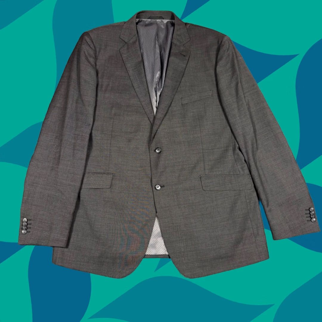 Zanetti Suit Mens 44r Charcoal Grey 100% Wool Classic Italy 2pc Business Formal Wedding in Gray, Men's