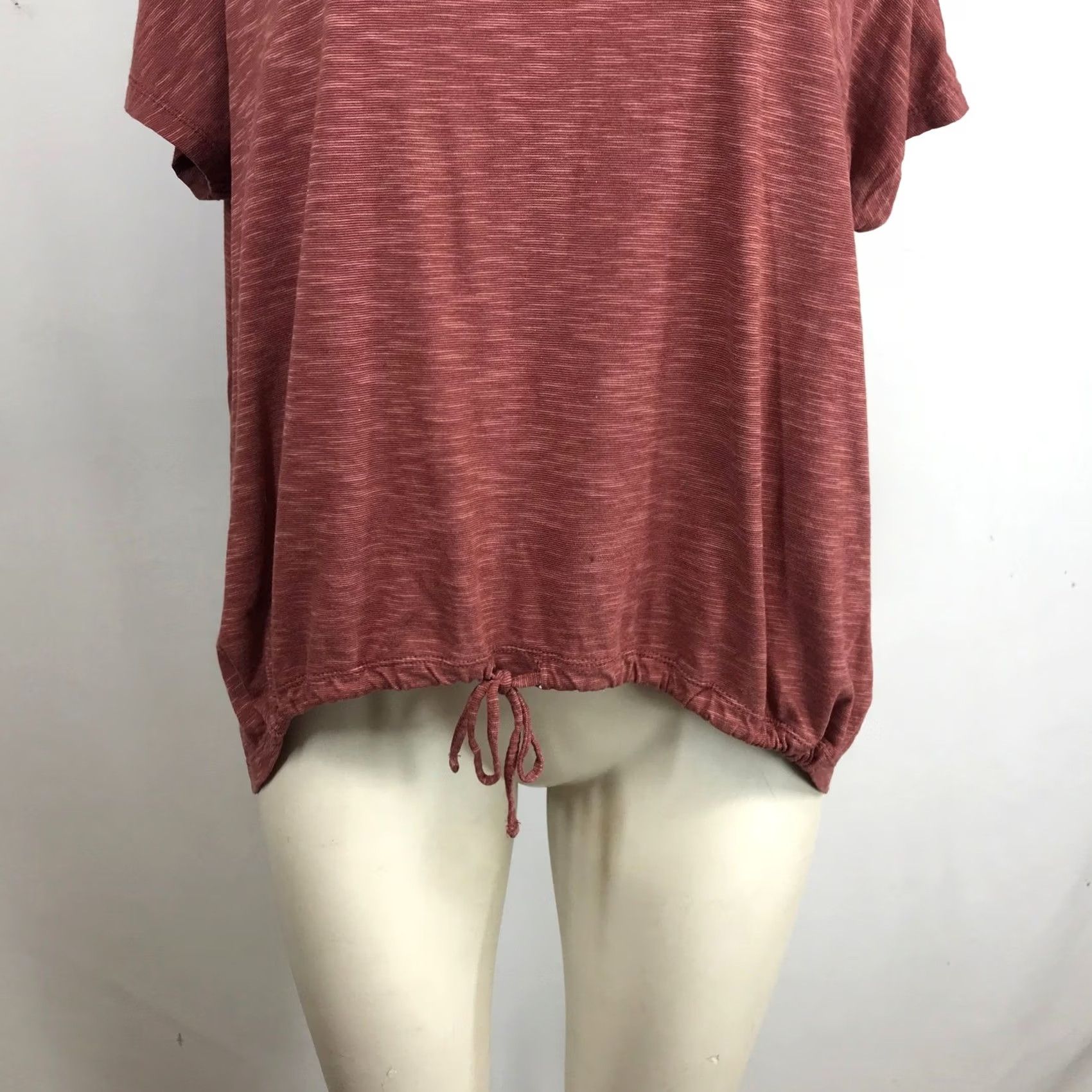 Vintage Garnet Hill T-Shirt Terracotta Space-Dye Drawstring Hem Scoop Neck Short Sleeve Womens S Size S / US 4 / IT 40 - 3 Thumbnail