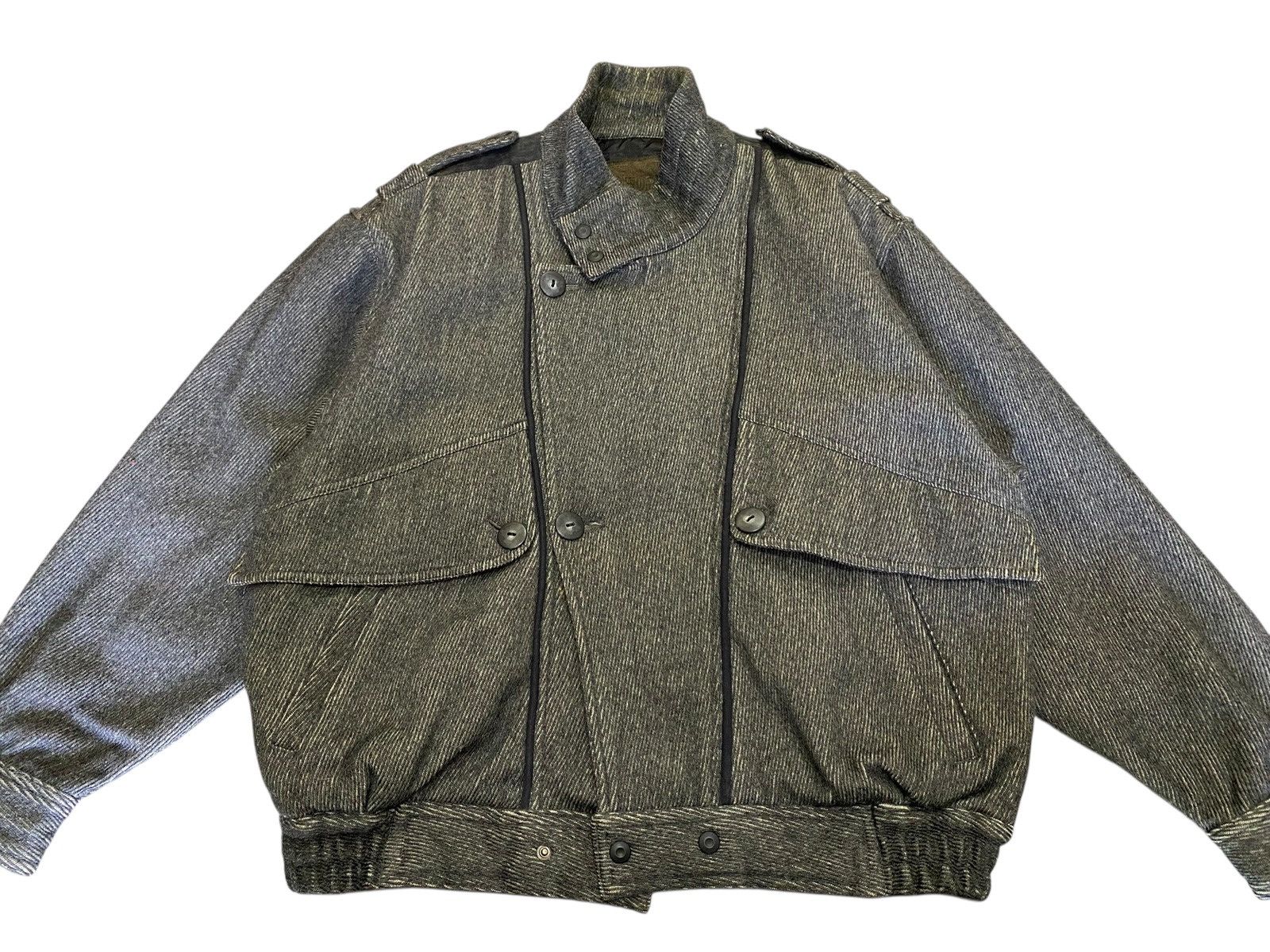 Issey Miyake VTG 80s ORORA Wool Jacket Bomber Issey Miyake Style Size US L / EU 52-54 / 3 - 4 Thumbnail