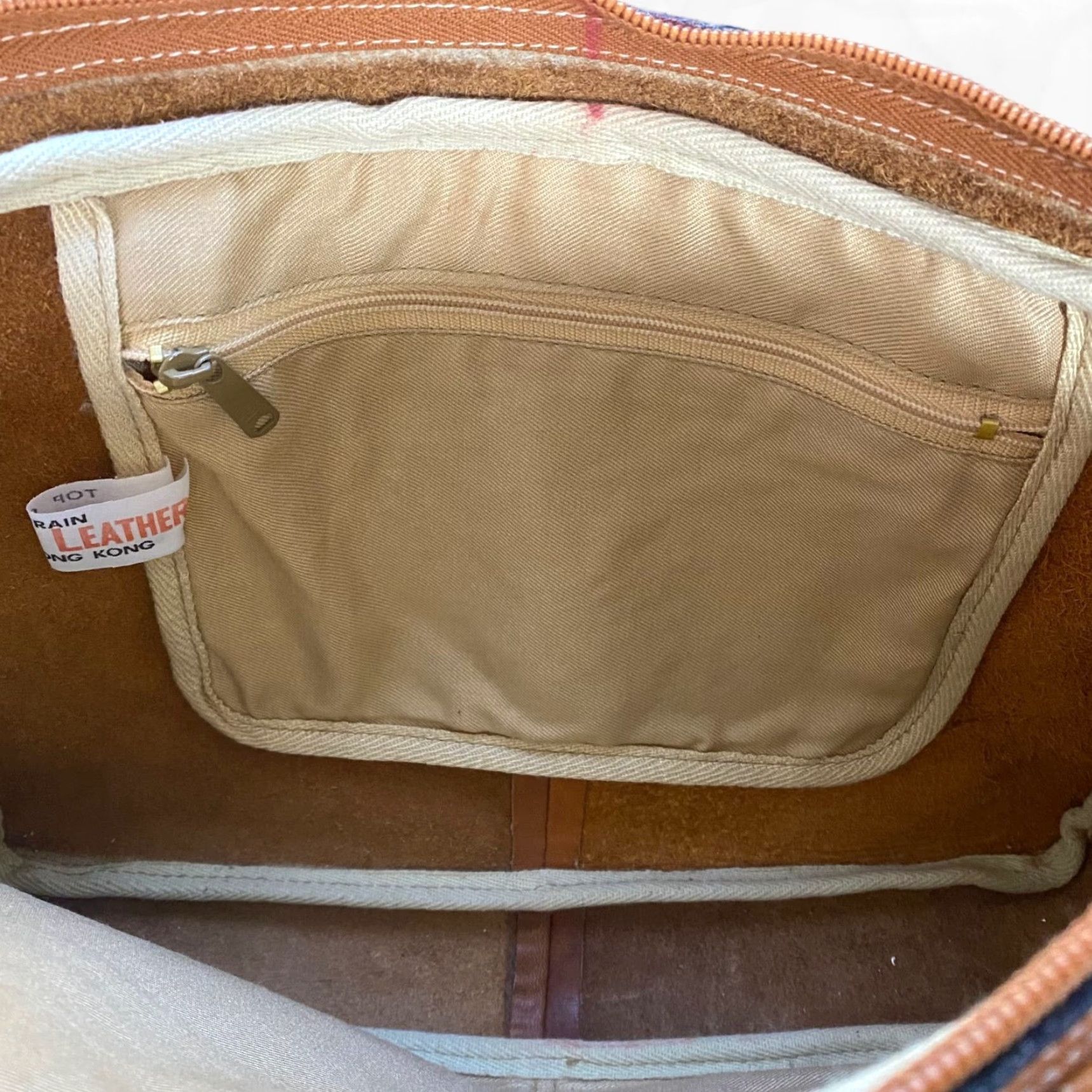 Doublet VINTAGE Unbranded Messenger Bag Women Small Brown Leather Double Strap Zipper Hong Kong FDC Zip Pockets Size ONE SIZE - 7 Thumbnail
